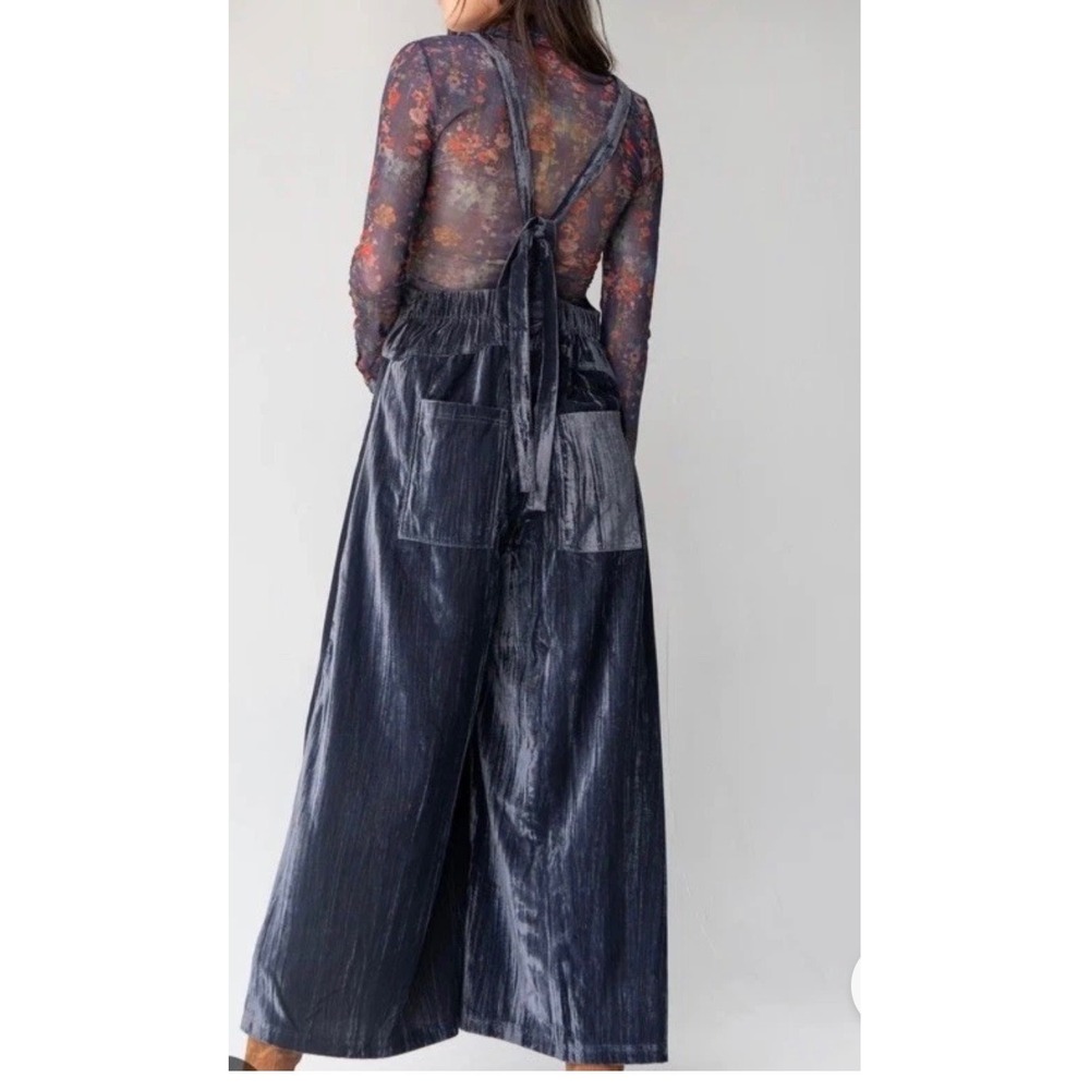 Natural life women's xl crushed velvet Dakota wide leg jumpsuit - Picture 8 of 8